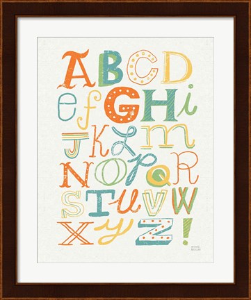 Framed Funky Letters Bright Print