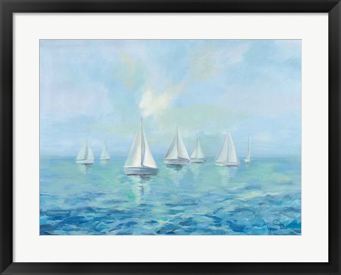 Framed Boats in the Haze Print
