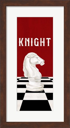 Framed Rather be Playing Chess Pieces Red Panel III-Knight Print