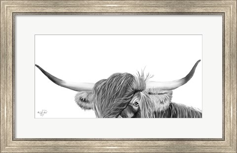 Framed Peek-a-boo Highland Print