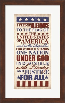 Framed Pledge of Allegiance Print
