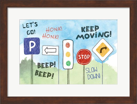 Framed Road Signs Print