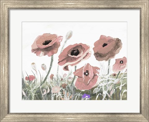 Framed Victory Pink Poppies II Print