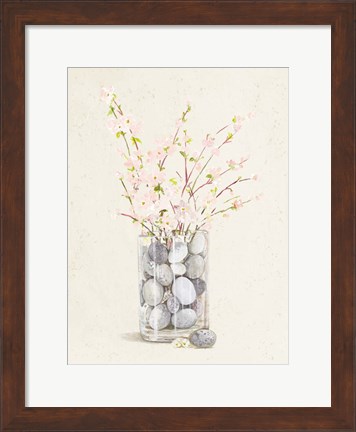 Framed Spring Vase With Pebbles Print