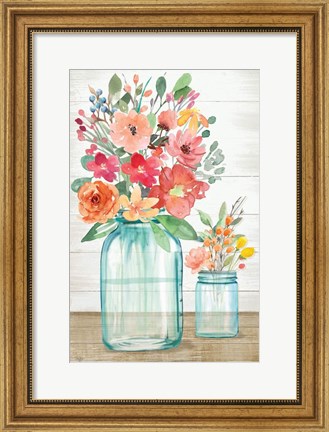 Framed Country Floral Still Life Print