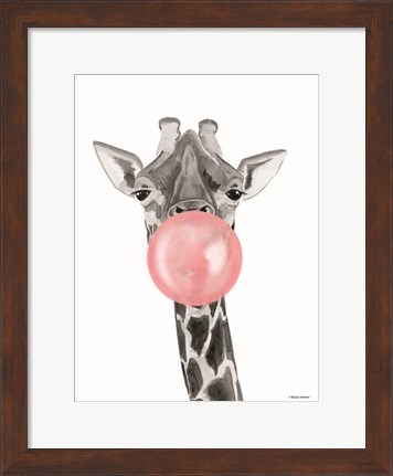 Framed Bubblegum Giraffe Print