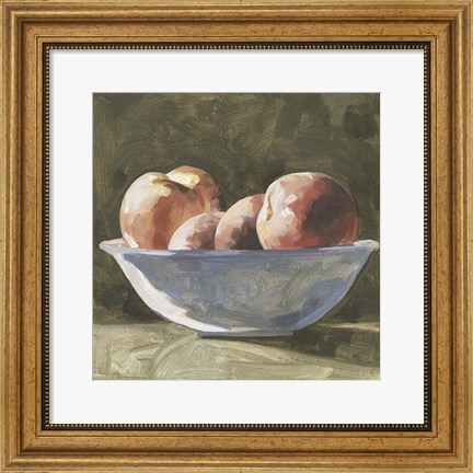 Framed Bowl of Peaches I Print