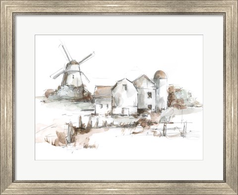 Framed Old Mill Farm II Print