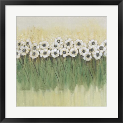 Framed Rows of Flowers II Print