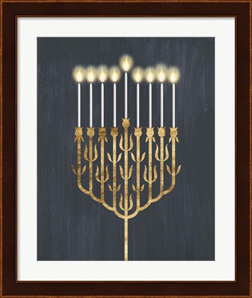 Framed Golden Hanukkah II Print