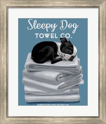 Framed Sleepy Dog Print