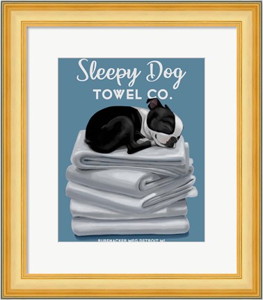 Framed Sleepy Dog Print