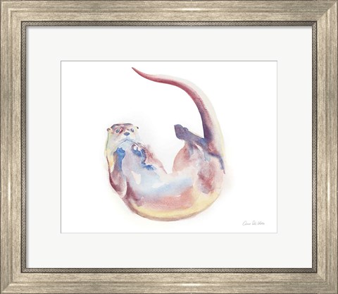 Framed Swimming Otter II Print