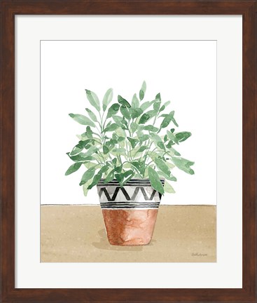 Framed Herb Garden V White Print