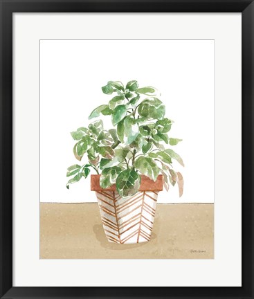 Framed Herb Garden II White Print