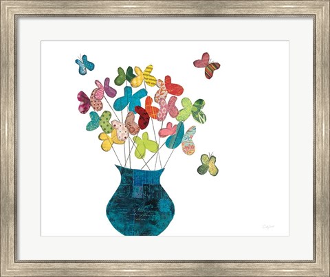 Framed Butterfly Bouquet on White Print