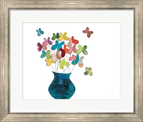 Framed Butterfly Bouquet on White Print