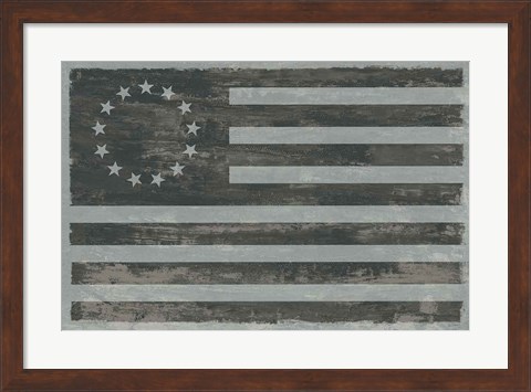 Framed Slate American Flag Print