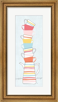 Framed Stack of Cups II Pastel Print