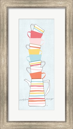Framed Stack of Cups II Pastel Print