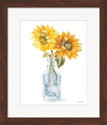 Framed Fresh Cut Sunflowers I Print