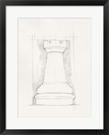 Framed Chess Set Sketch IV Print