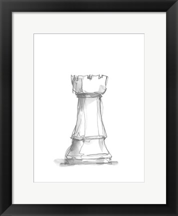 Framed Chess Piece Study V Print