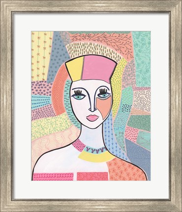 Framed Pattern Lady I Print