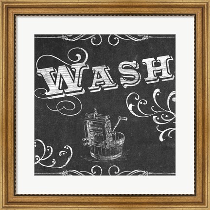 Framed Vintage Laundry Signs I Print