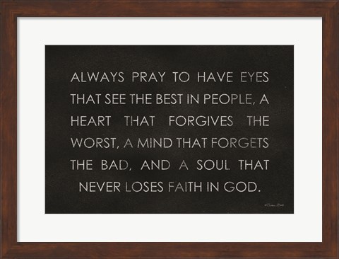 Framed Always Pray Print