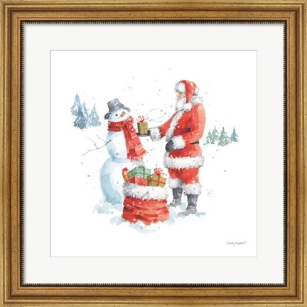 Framed Welcoming Santa 09 Print