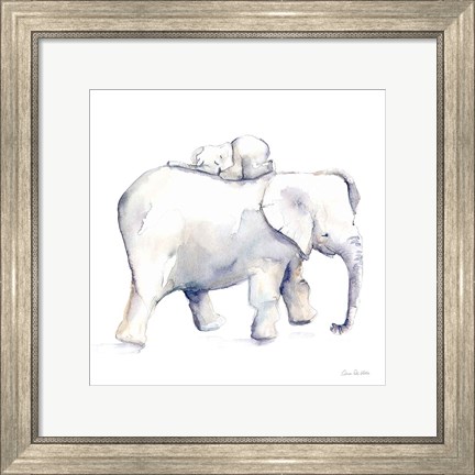 Framed Baby Elephant Love III Print