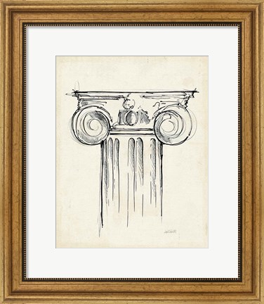 Framed Museum Sketches VII Off White Print