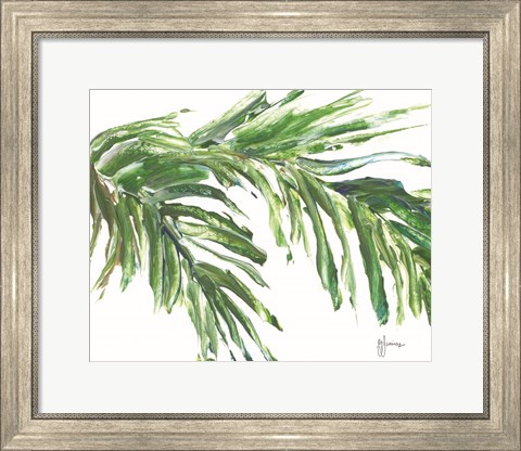 Framed Green Palm Leaves Print