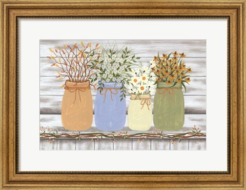 Framed Country Flowers Print