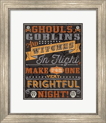 Framed Halloween Talk II Orange Print