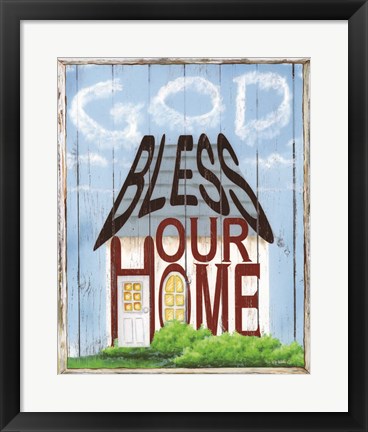Framed God Bless Our Home Print