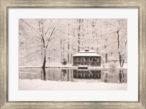 Framed Winter Gazebo Print