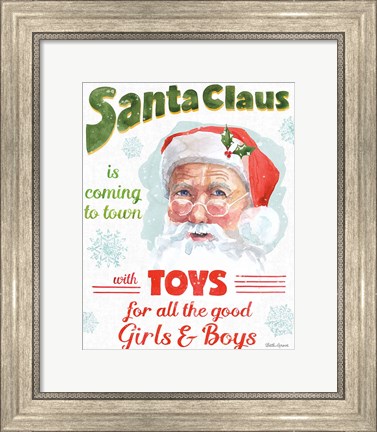 Framed Santa Signs II Print