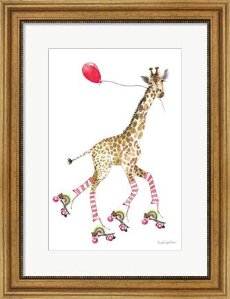 Framed Giraffe Joy Ride II Print