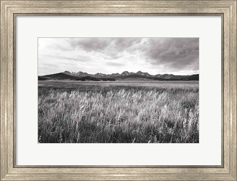 Framed Sawtooth Mountains Idaho II BW Print