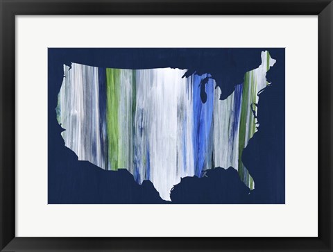 Framed Brushstroke USA Print
