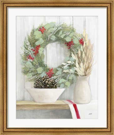 Framed Natural Christmas I Print