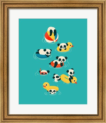 Framed Tubing Pandas Print