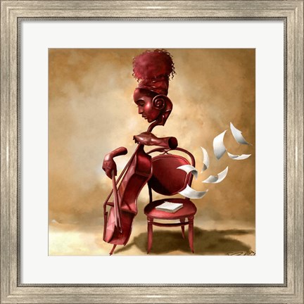 Framed Solo Cellist Print