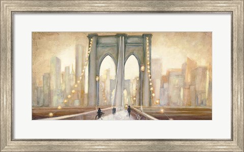 Framed Bridge to New York Dusk Print