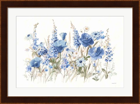 Framed Wildflowers in Bloom I Blue Print