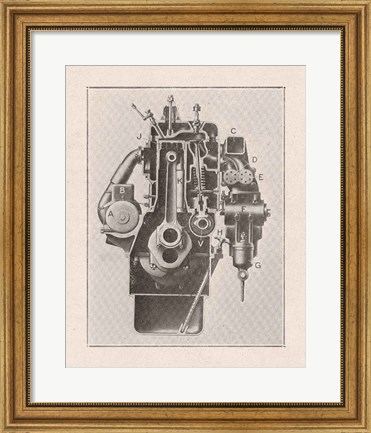 Framed French Engine I Print