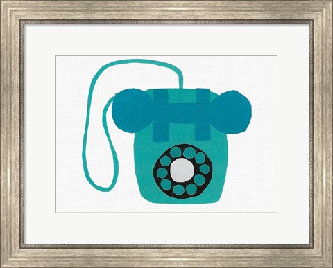 Framed Retro Telephone I Print