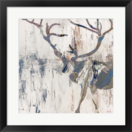 Framed Neutral Rhizome Deer Print